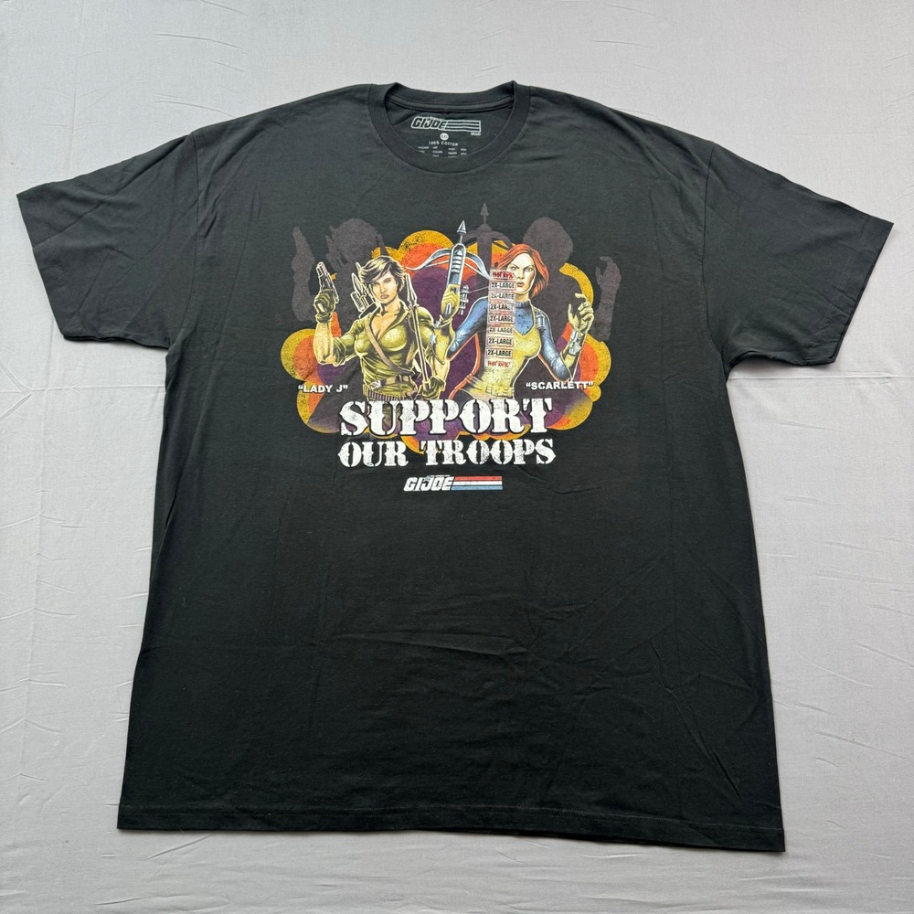 GI Joe Support Our Troops Graphic T-Shirt Black Lady Jaye Scarlett XXL Hot Topic